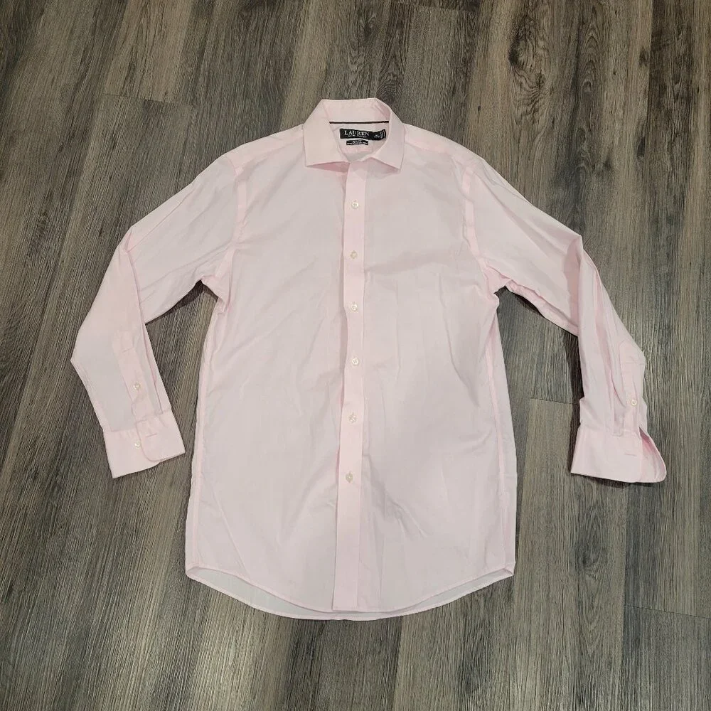 Polo Ralph Lauren Mens Pink Slim‎ fit Stretch 15.5 32/33